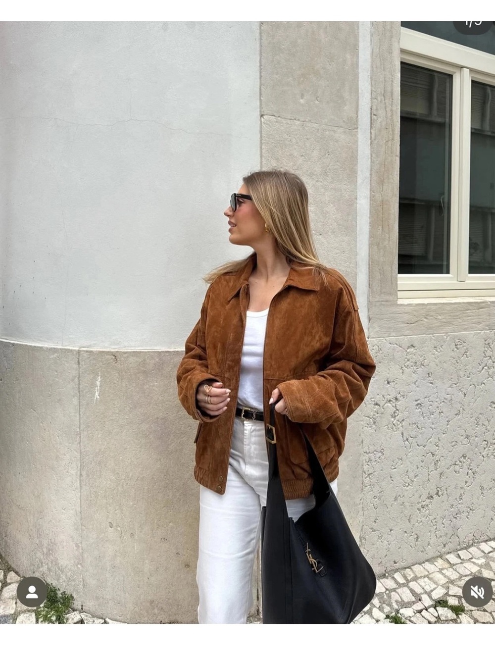 Zara Brown Suede Leather Jacket - Picture 2 of 6